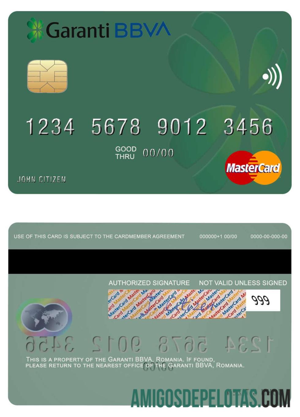 Romania Garanti BBVA Mastercard template